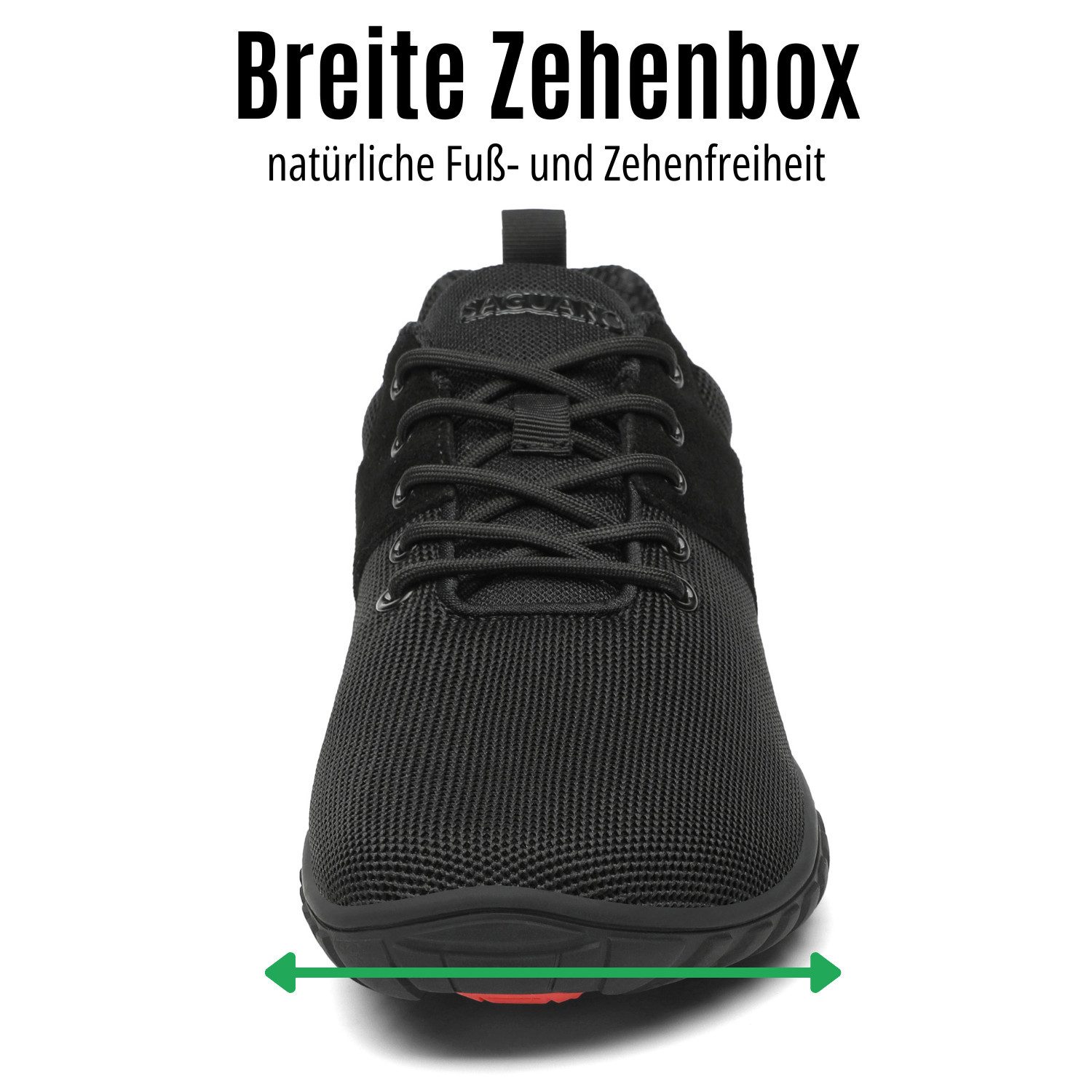 SAGUARO Active Sommer Barfußschuh (6mm Sohlenstärke, Nullabsatz, bequem, leicht, atmungsaktiv, rutschfest) Minimalschuhe Sportschuhe Sneaker Halbschuh Schnürschuh Freizeitschuhe