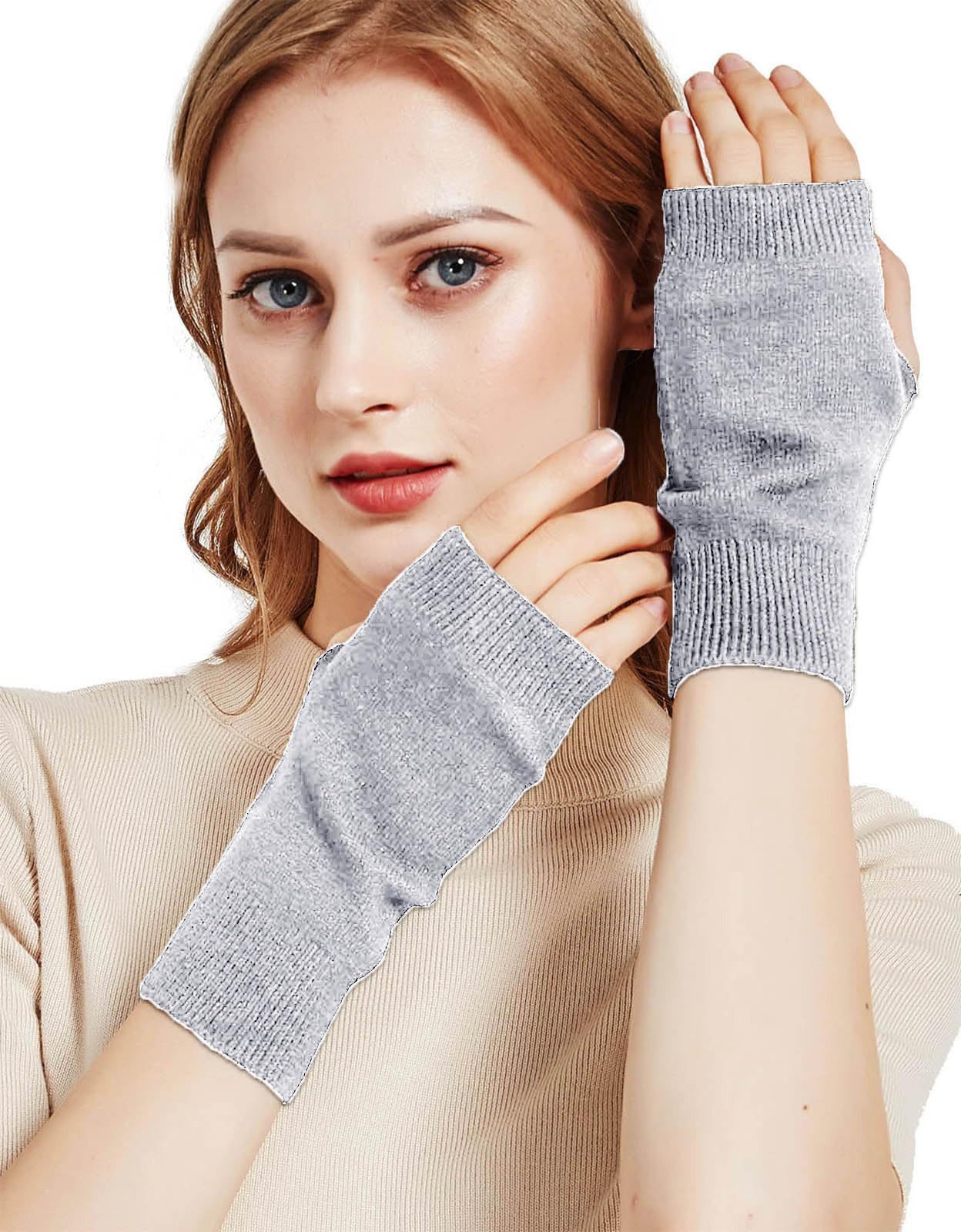 nsihing Armstulpen Fingerlose Handschuhe, Weiche Armstulpen & flexible Handschuhe zum Tippen