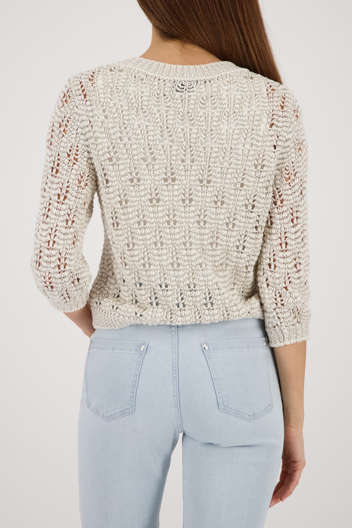 Monari Strickpullover Pullover Ajour Regular fit mit glänzenden Details günstig online kaufen