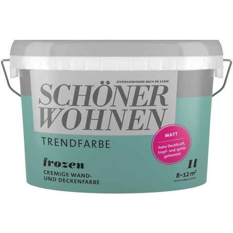 SCHÖNER WOHNEN FARBE Wand- und Deckenfarbe TRENDFARBE, 1 Liter, Frozen, hochdeckende Wandfarbe - für Allergiker geeignet