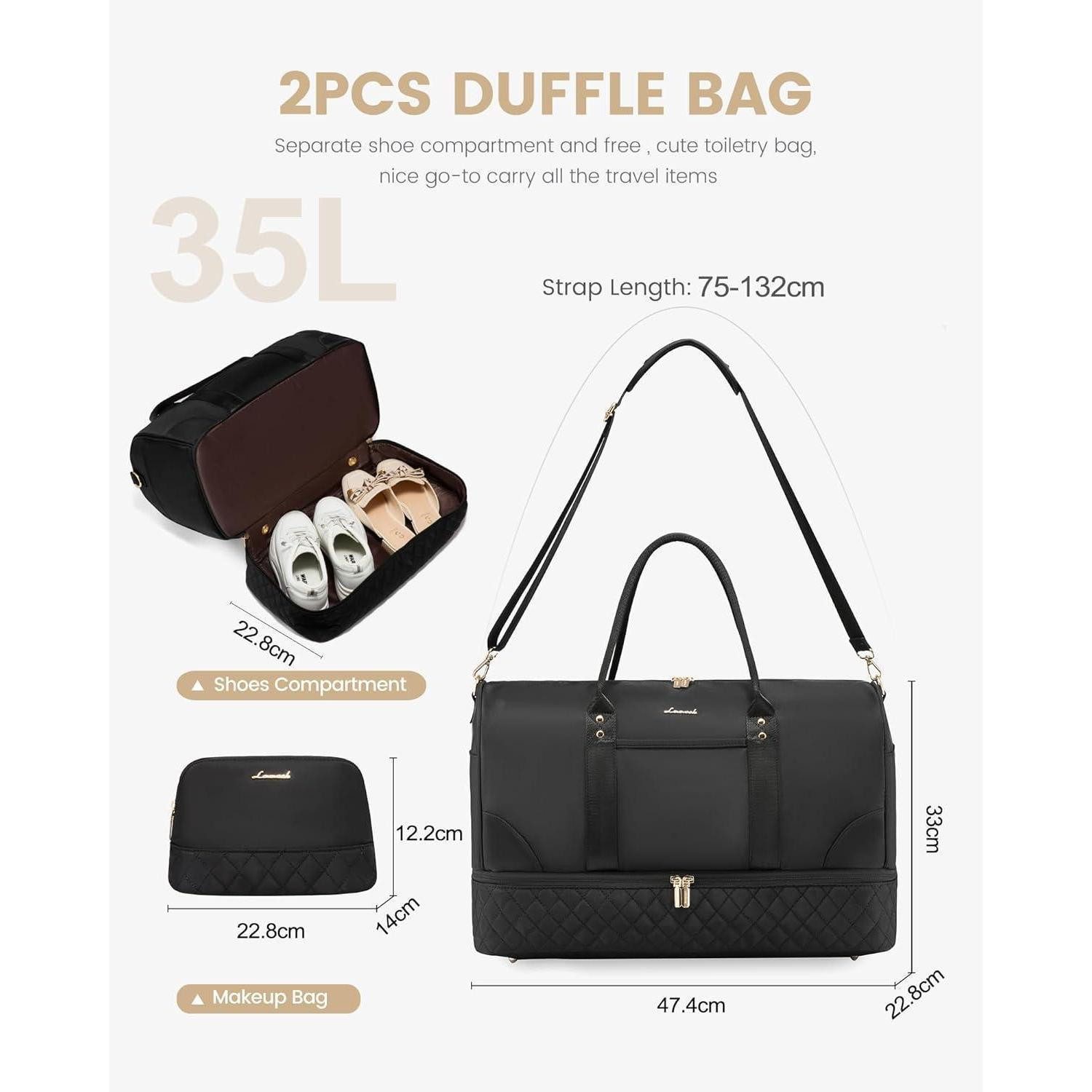 LuxusKollektion Reisetasche Reisetasche Damen Weekender Bag mit Schuhfach N günstig online kaufen