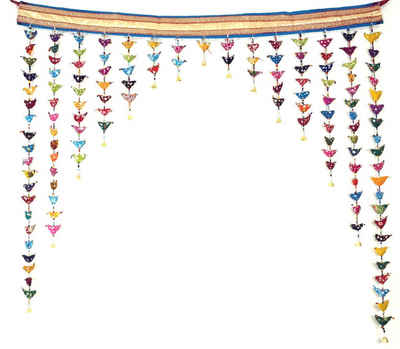 Wandteppich »Toran, Türvorhang mit bunten Vögeln«, Guru-Shop, Höhe 50 mm