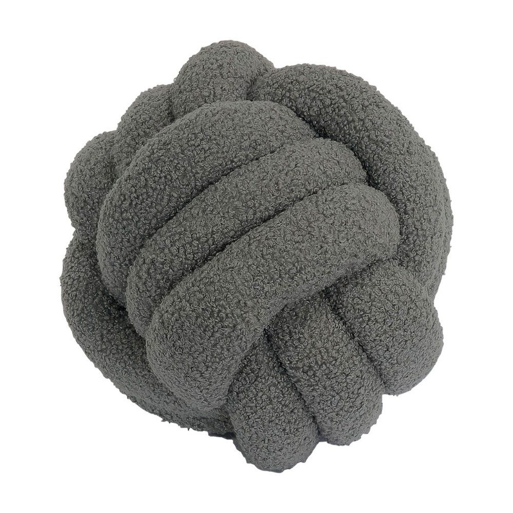 REALLaxx Dekokissen Knotenkissen, runder Knotenball, 25cm, Zierkissen mit modernem Teddy-Bezug