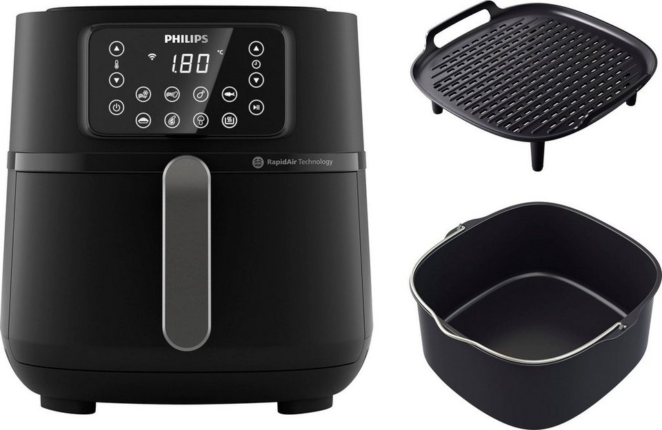 mit 2000 7,2 XXL W, Heißluftfritteuse und 7 Warmhaltefunktion, Philips HD9285/96, Voreinstellungen Airfryer l,