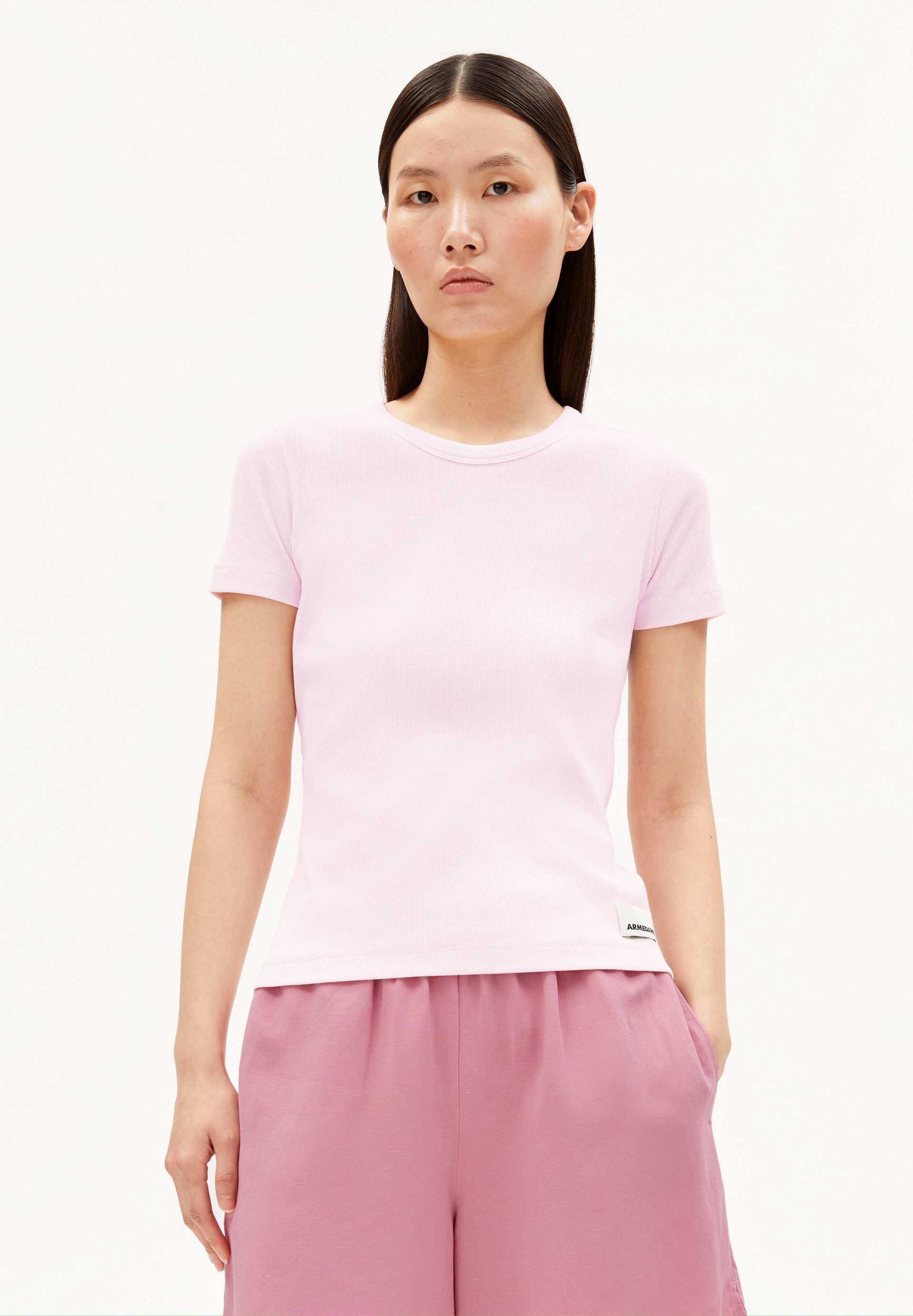 T-Shirt KARDAA Ripp-T-Shirt aus Bio-Baumwoll Mix