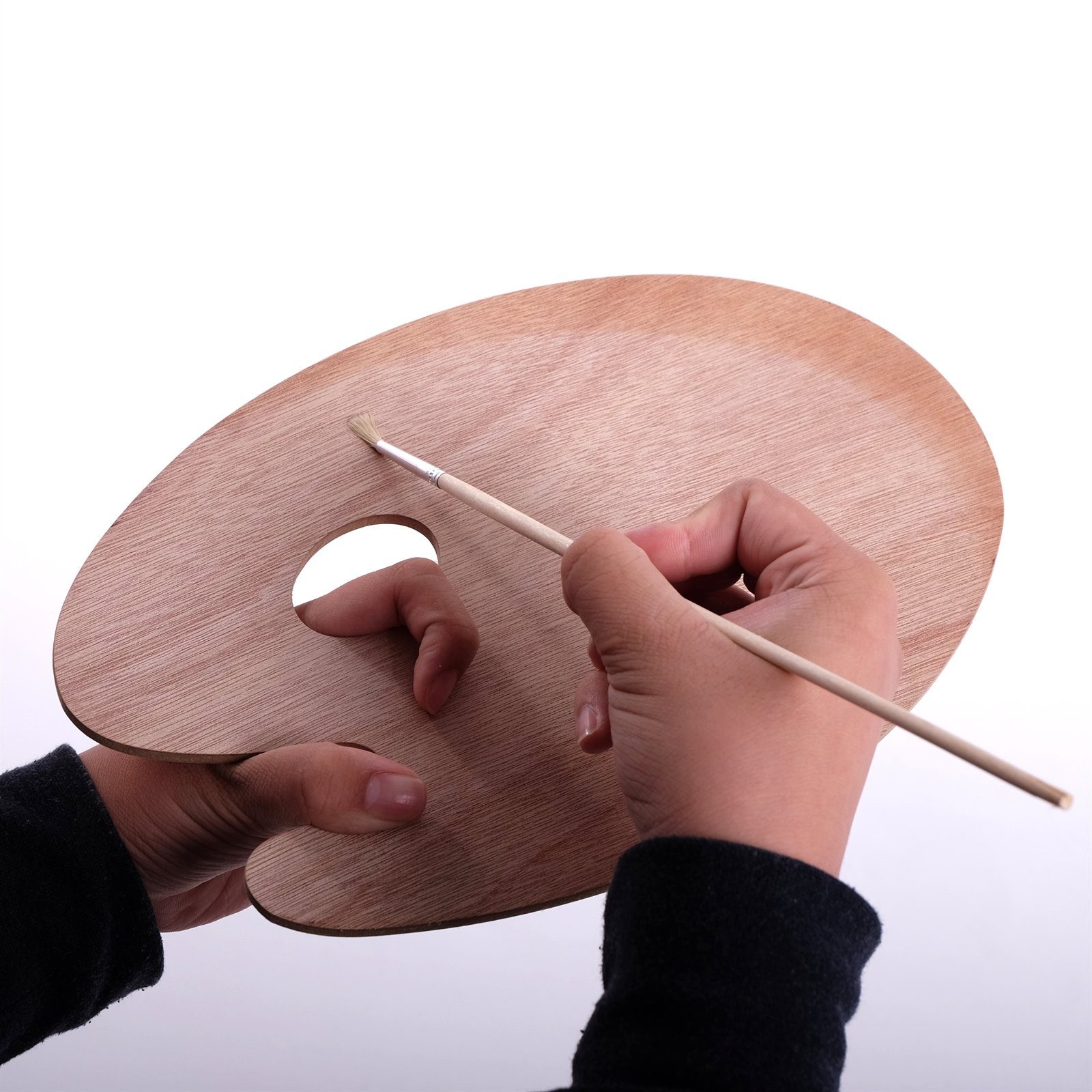 Art Star Farbmischbehälter Stabile Holz Mischpalette, oval, 20 x 30 cm, 5 mm, Farbmischpalette