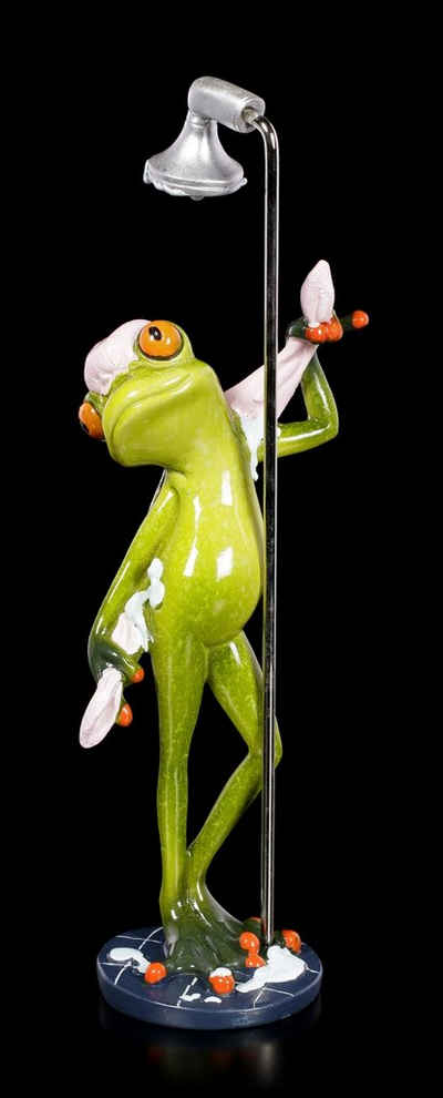 Figuren Shop GmbH Tierfigur Lustige Frosch Figur beim Duschen - Tier Dekoration