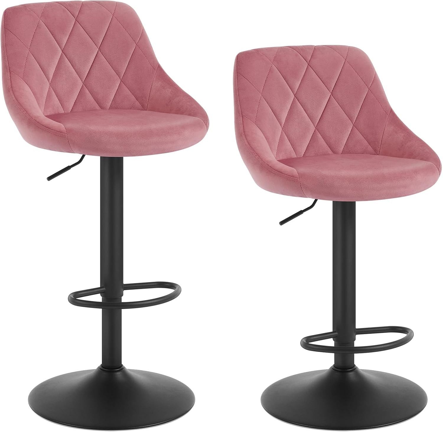 Woltu Barhocker (2 St), gut gepolstert, Samt, Höhenverstellbar, Drehbar günstig online kaufen