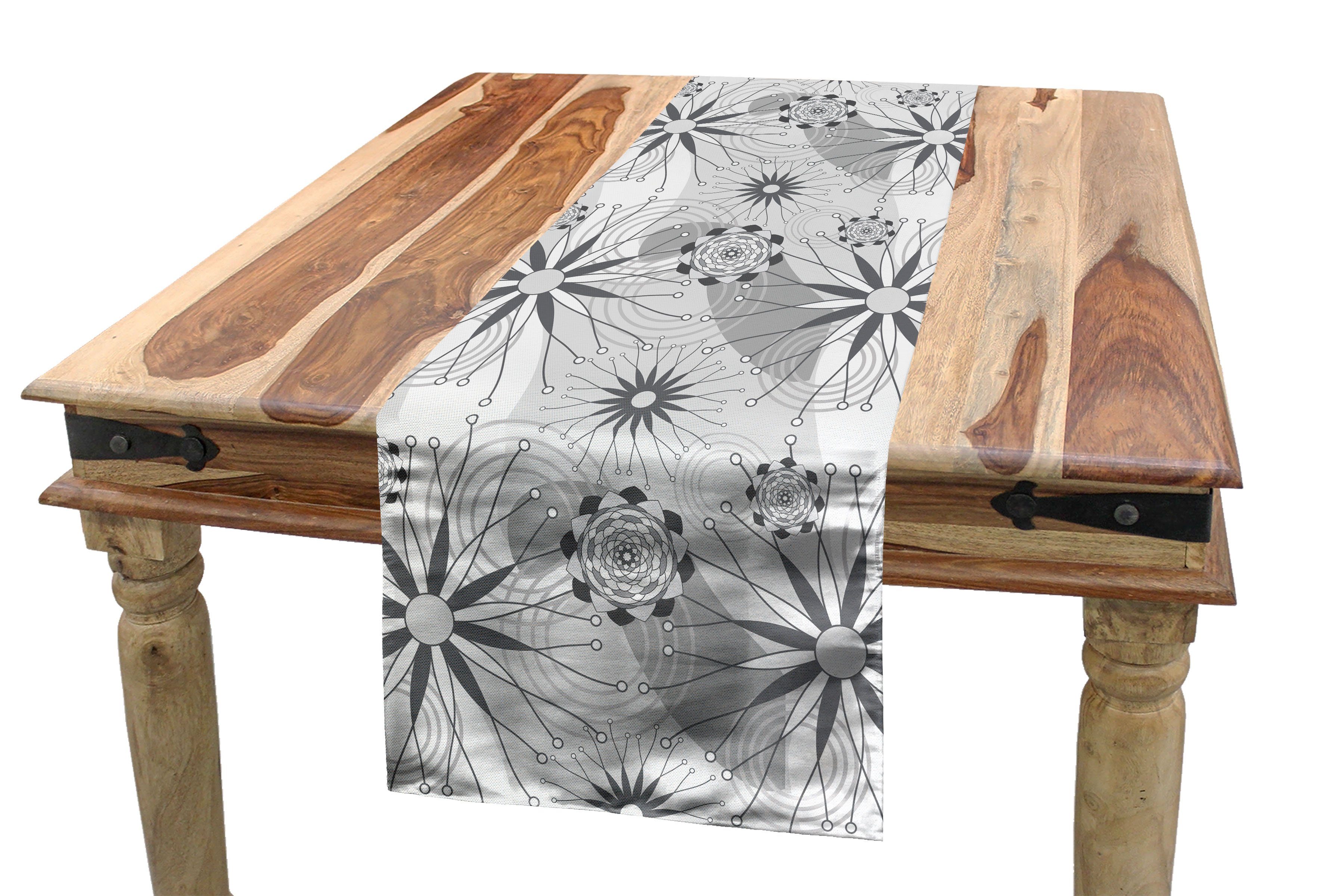 Abakuhaus Tischläufer Esszimmer Küche Rechteckiger Dekorativer Tischläufer, Abstrakt Moderne geometrische Blumen