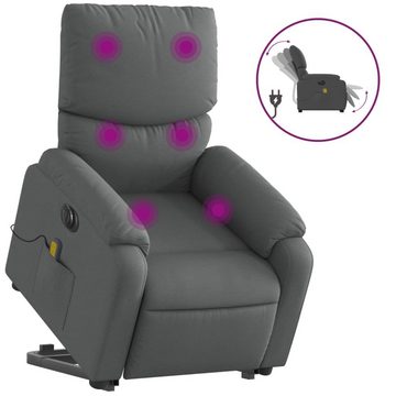 vidaXL Sessel Elektrischer Massagesessel mit Aufstehhilfe Dunkelgrau Stoff