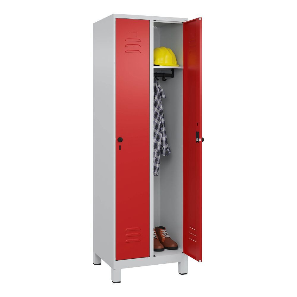C+P Garderobenschrank Garderobenschrank Classic Plus, Abteilbreite 30 cm, mit Füßen Fußteile verzinkt, erhöhter Korrosionsschutz