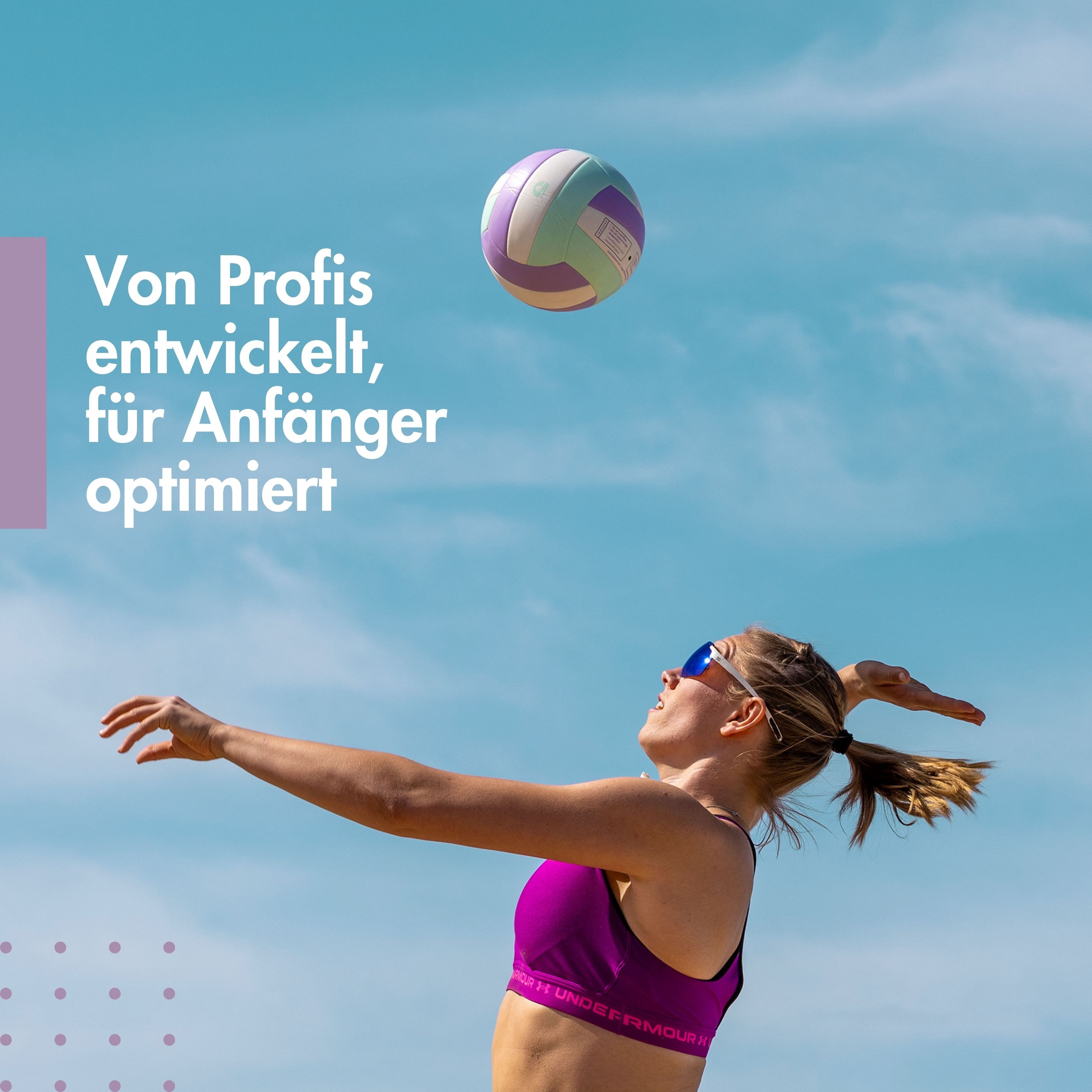 Momevo Beachvolleyball mit Pumpe, Größe 5, wasserdicht, weiche Oberfläche ideal für Anfänger