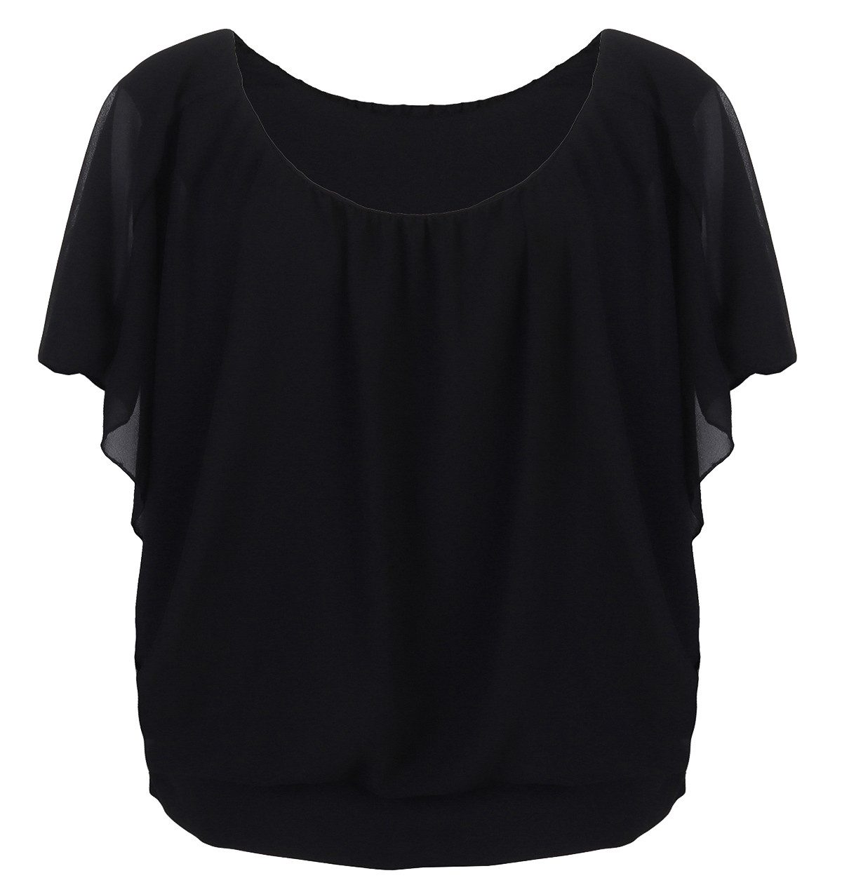 CLEO STYLE Chiffonbluse Damen Bluse 661 36-40 Schwarz günstig online kaufen