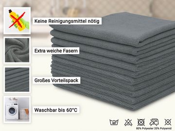 ZOLLNER Geschirrtuch, (Spar-Set, 10-tlg), Microfasertücher, 40 x 40 cm, 80% Polyester, 20% Polyamid, vom Hotelwäschespezialisten