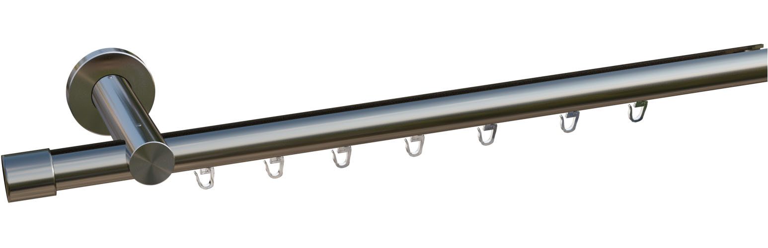 indeko Gardinenstange Consul, Ø 16 mm, 1-läufig, Wunschmaßlänge, verschraubt, Aluminium, Innenlauf Komplett-Set inkl. Gleitern und Montagematerial