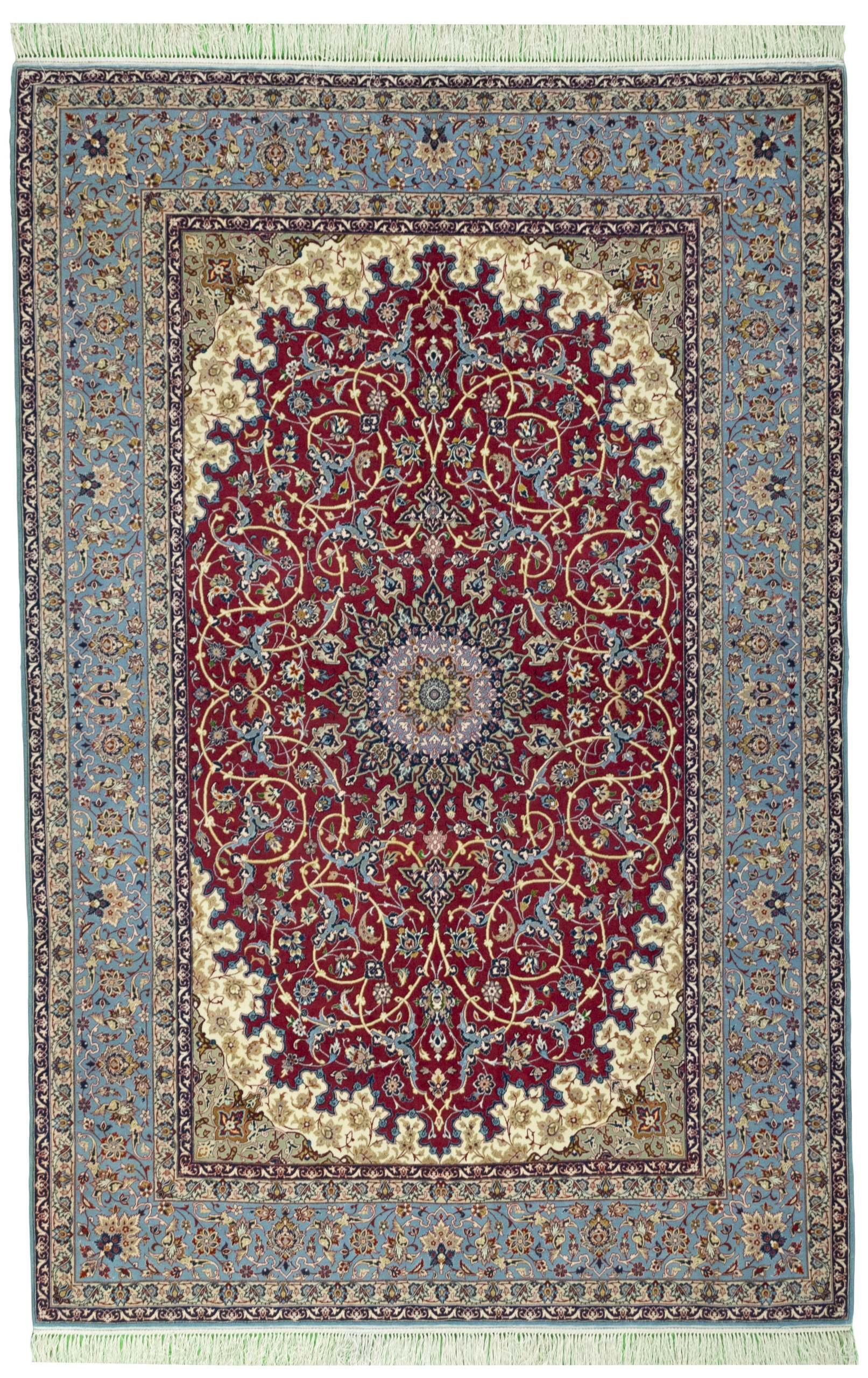 CABBEL Orientteppich 232x153 cm Perser Isfahan Rot Korkwolle Handgeknüpft Klassisch Unikat, rechteckig, Höhe: 6 mm, 100% Korkwolle – robust, langlebig, sehr hohe Knüpfdichte