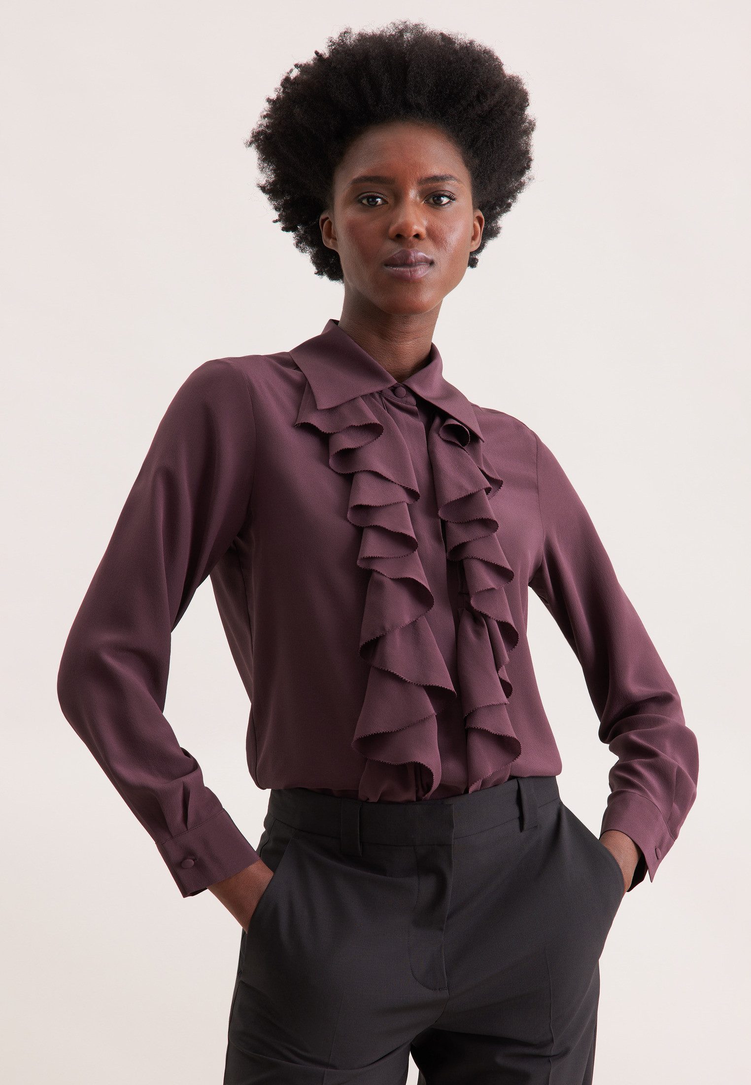 seidensticker Rüschenbluse 1/1 Kragen Uni