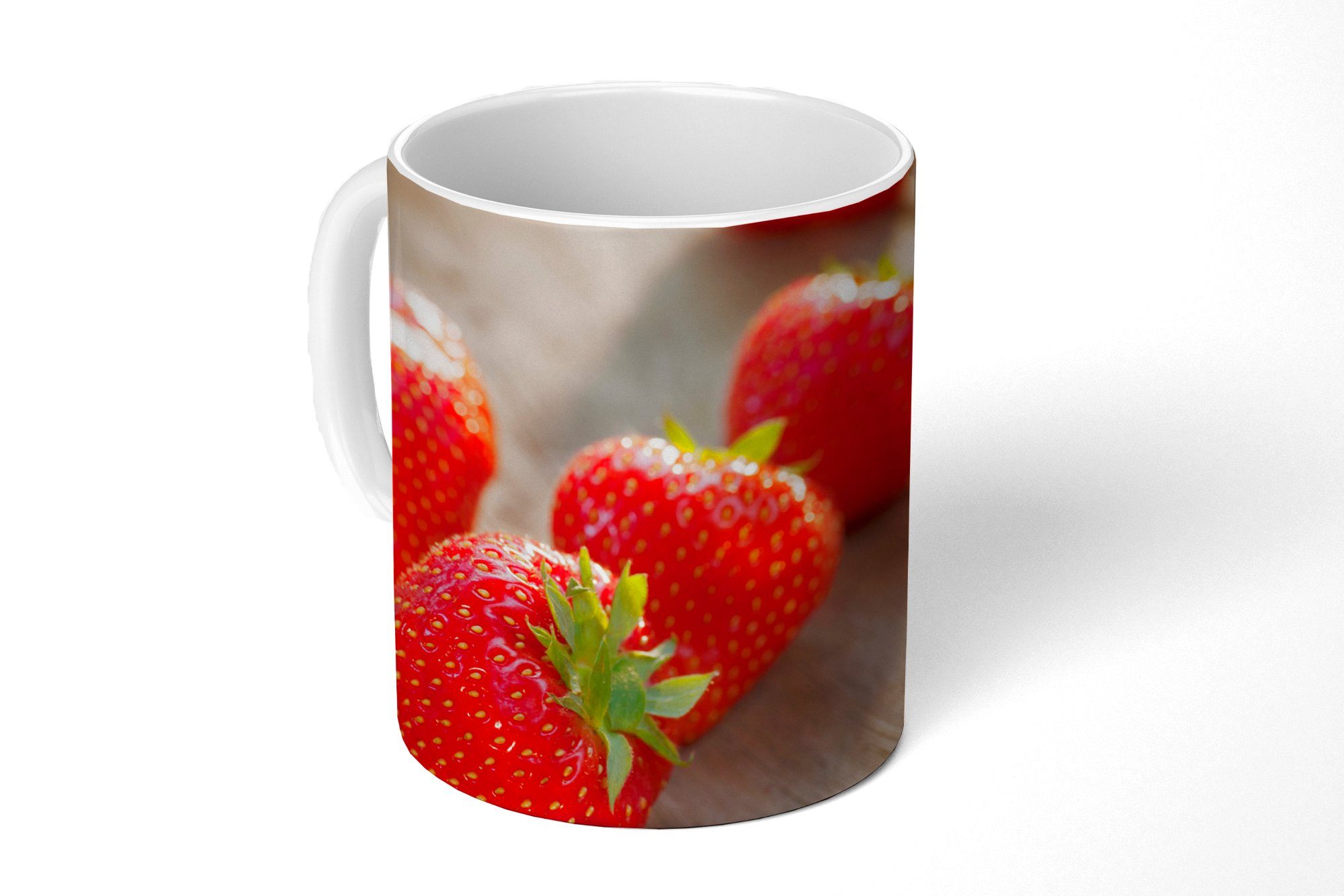 Teetasse, - Tisch, - Becher, Teetasse, Erdbeere Obst Kaffeetassen, Tasse Geschenk Keramik, MuchoWow
