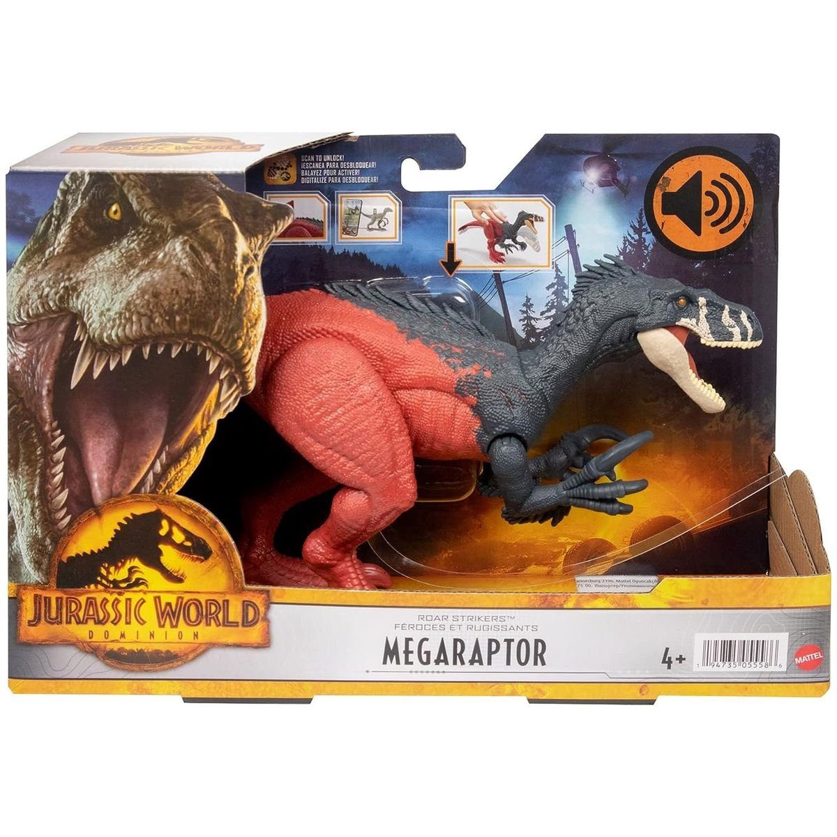 Mattel® Spielfigur Mattel HGP79 - Jurassic World - Roar Strikers - Megaraptor mit Sound