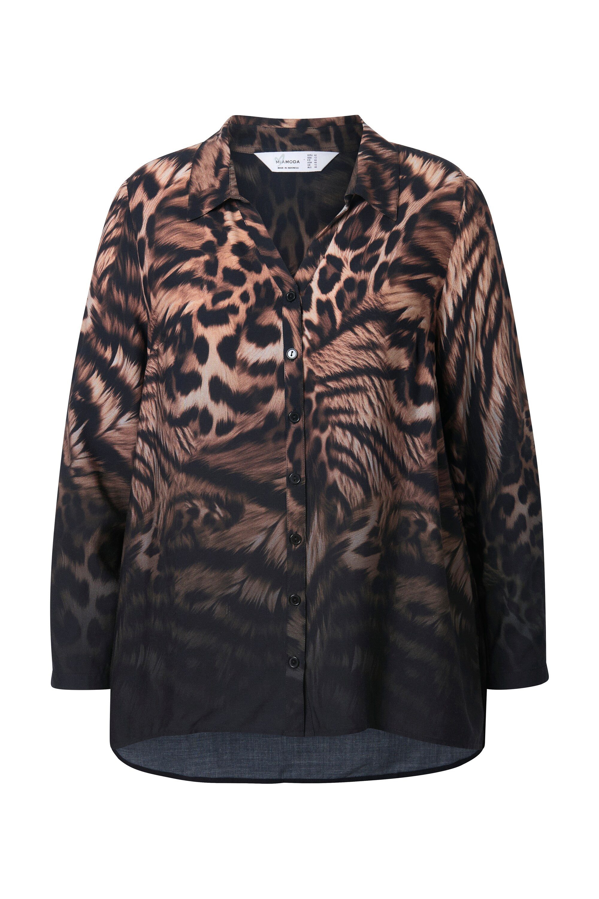 MIAMODA Longbluse Bluse längere A-Linie Leo-Patchmuster günstig online kaufen