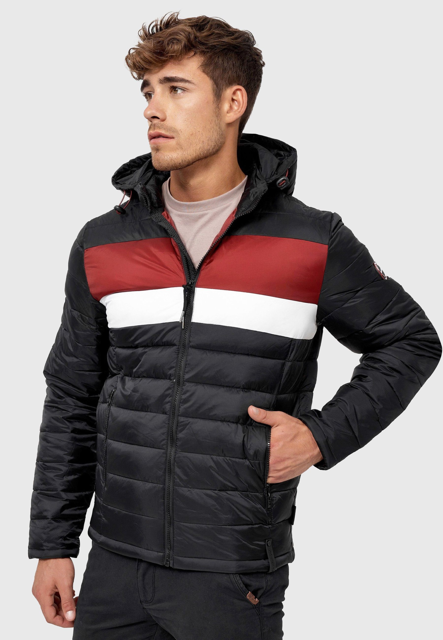Indicode Steppjacke Herren Hampshire Herrenjacke Daunen-Optik mit elastischen Bündchen