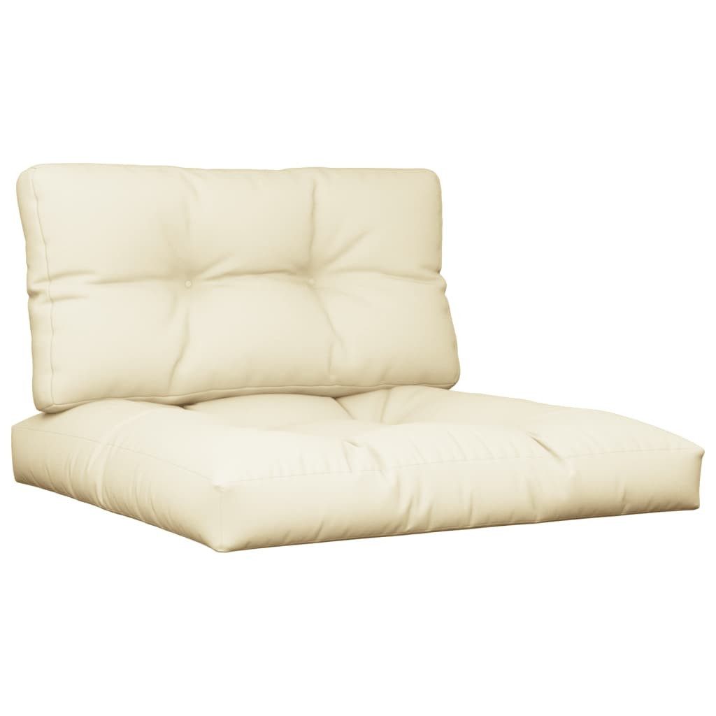 vidaXL Sitzauflage Palettenkissen 2-tlg. Creme Stoff, günstig online kaufen