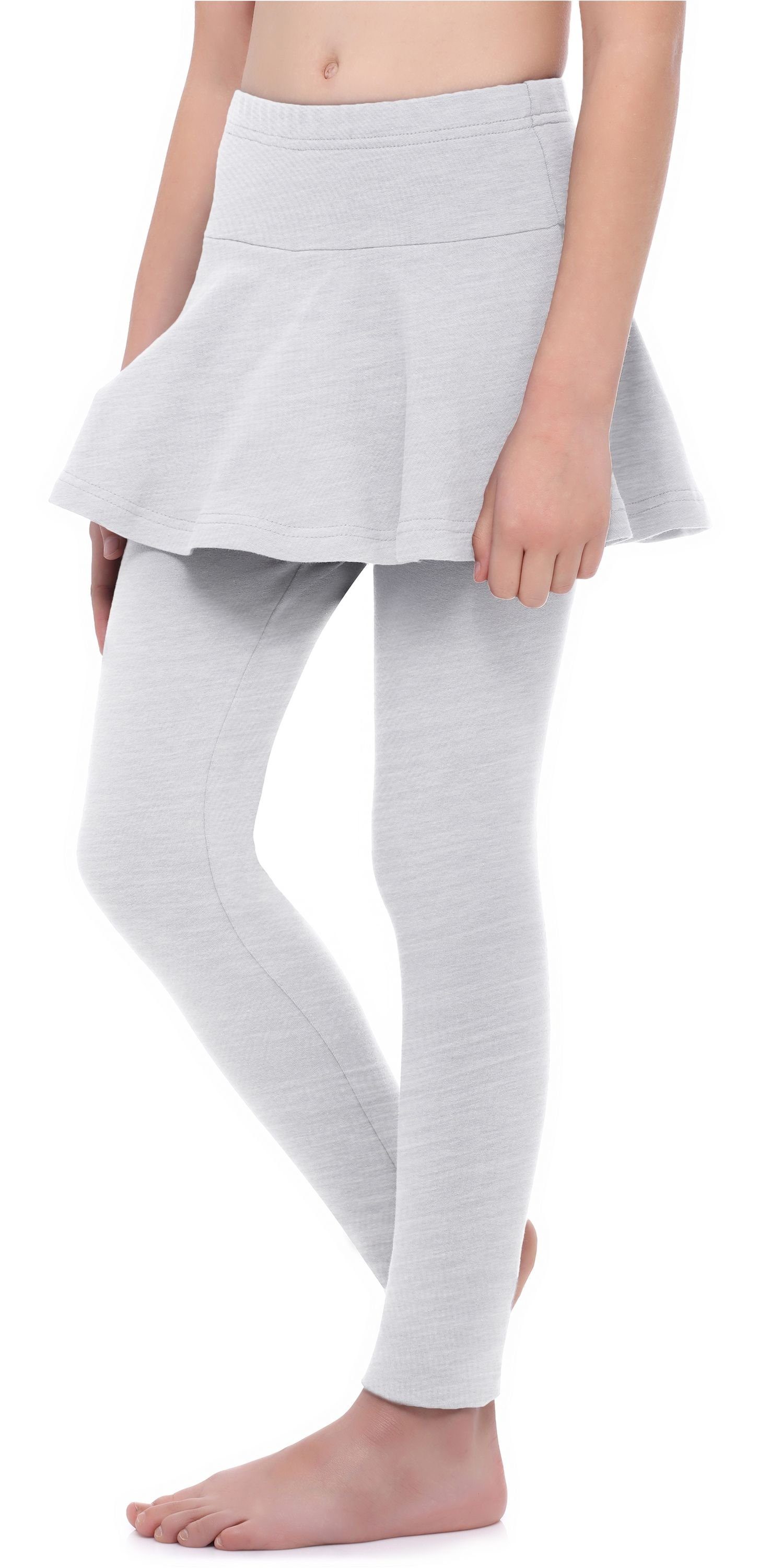 (1-tlg) Leggings Merry Melange Rock Style Baumwolle mit Mädchen elastischer aus Leggings Bund MS10-254 Lange