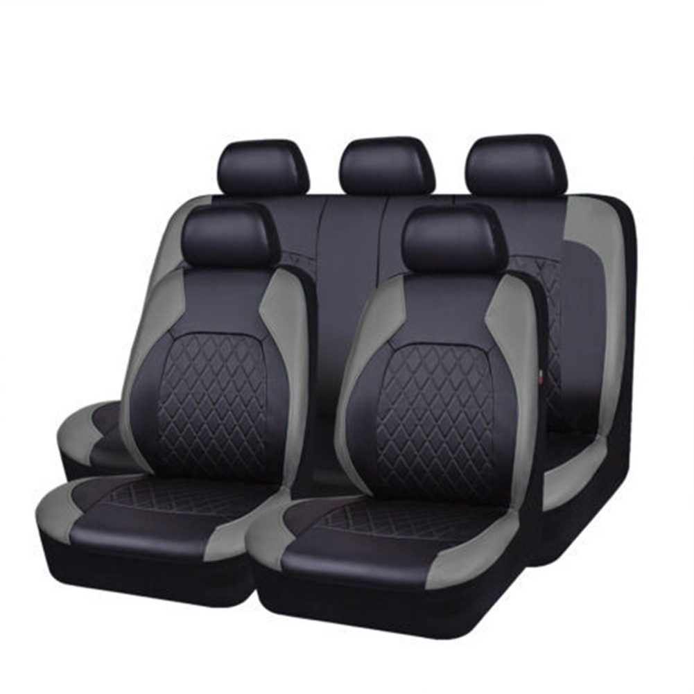 GarveeMore Autositzauflage 9PCS Autositzbezüge Wasserdicht Anti-Rutsch Sitzschutzabdeckungen, Autositzbezüge für Universal Auto Trucks Van SUV Zubehör