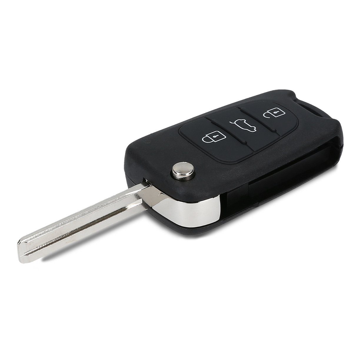 kwmobile Schlüsseltasche Gehäuse Batterien Transponder Hyundai ohne für Elektronik Auto - Autoschlüssel, Schlüsselgehäuse