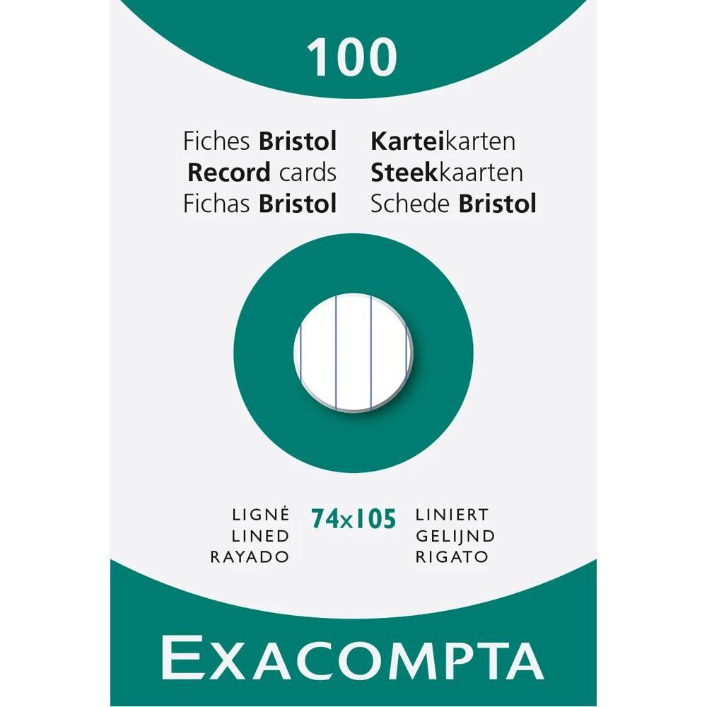 EXACOMPTA Karteikarten Exacompta Karteikarten A7 liniert weiss 100St
