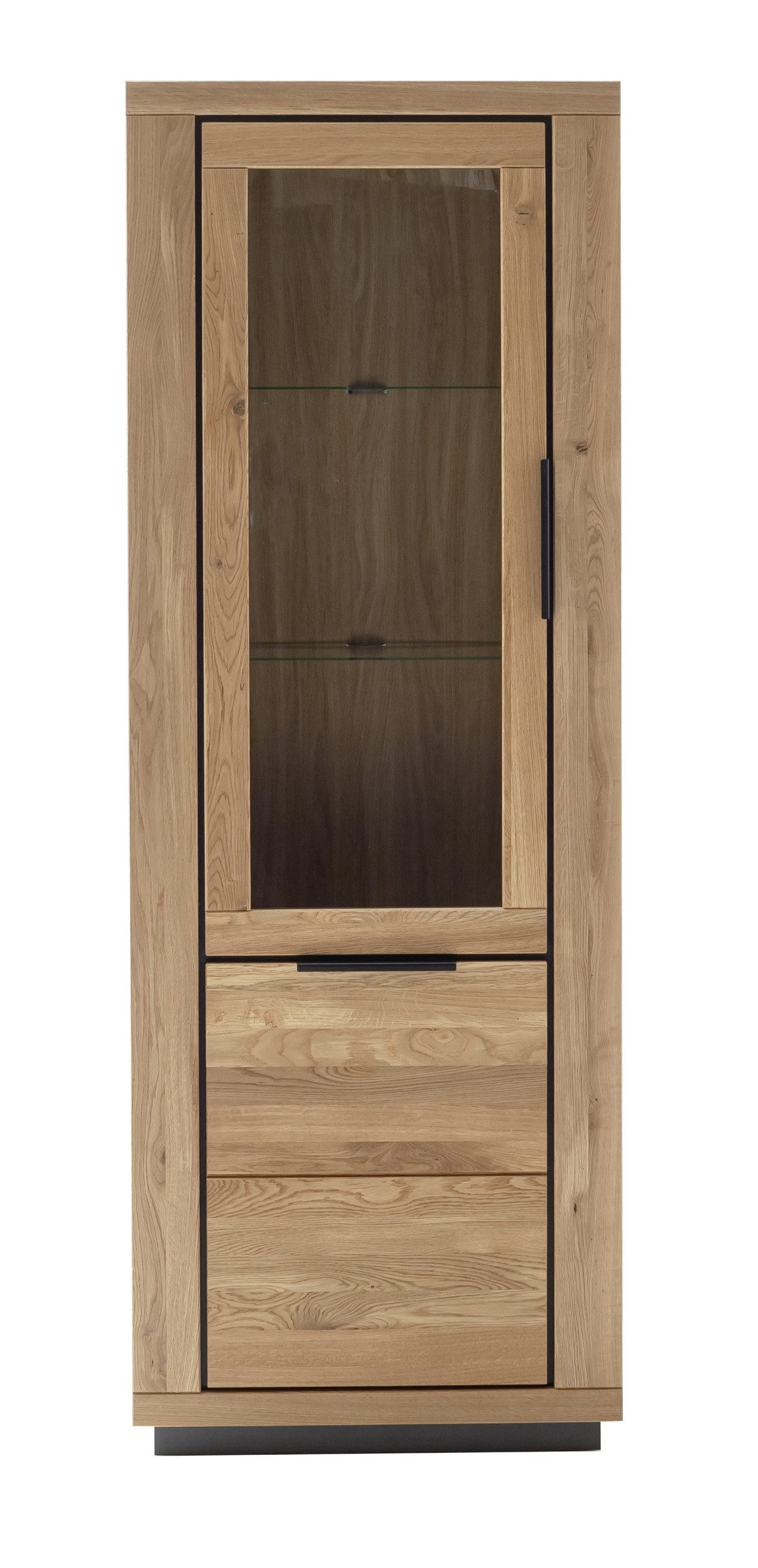 freiraum Vitrine GRENO in natur geölt, Wildeiche teilmassiv - 72x200x40cm ( günstig online kaufen