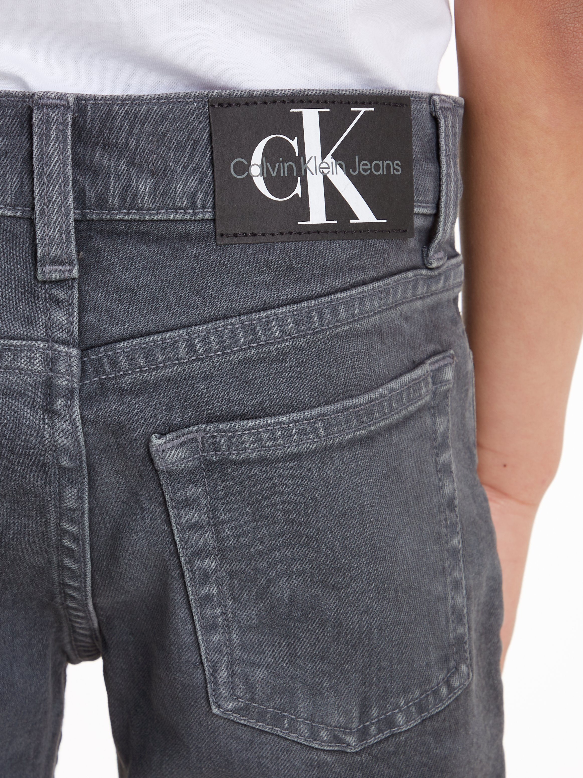 GREY Calvin DAD Jeans Klein OVERDYED Stretch-Jeans DARK