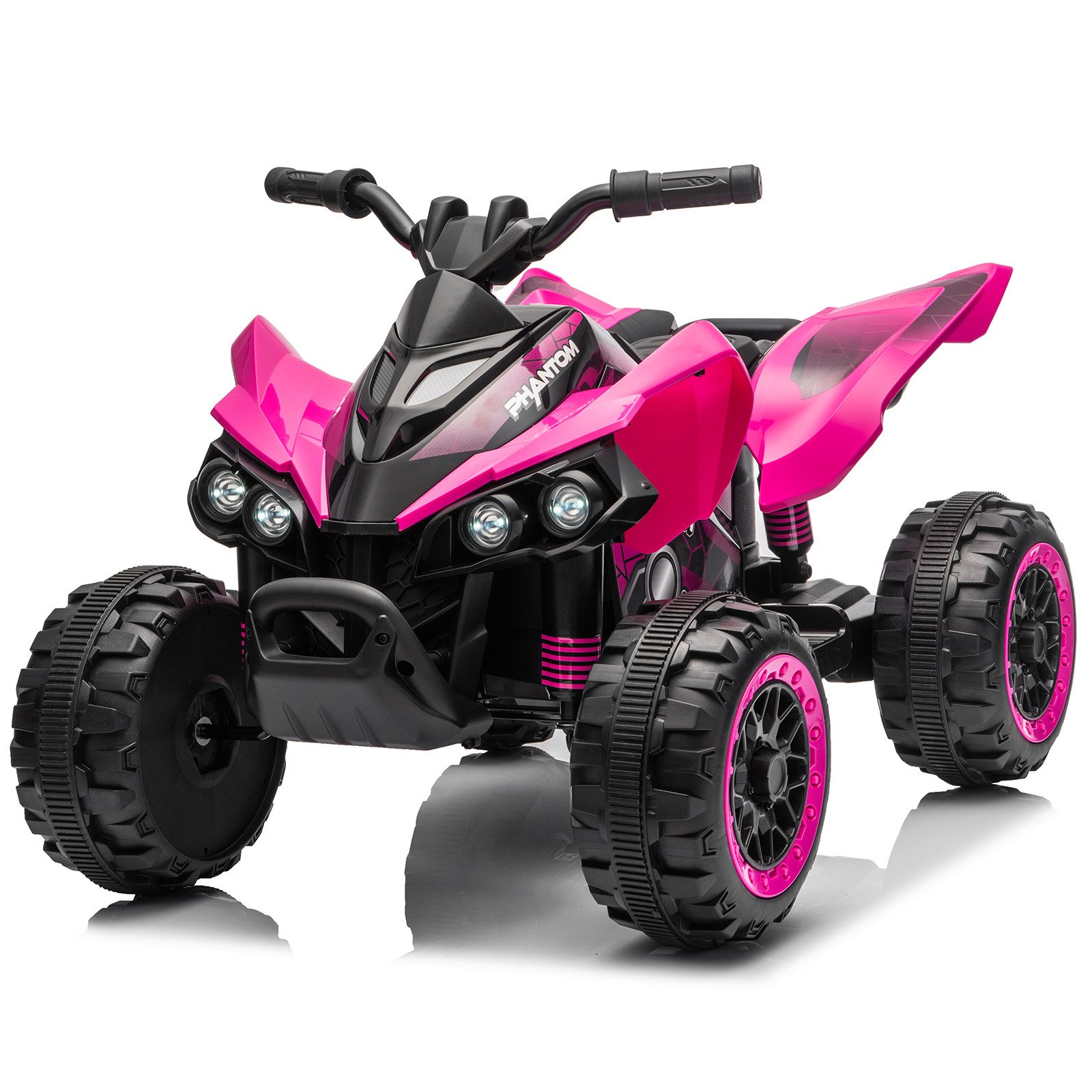 LALAHO Elektro-Kinderquad Elektrisches Kinderauto mit vier Rädern, 12V 4,5Ah ATV, mit LED-Beleuchtung