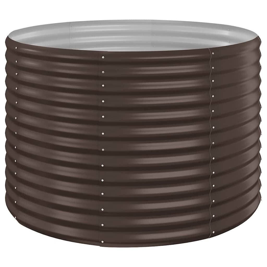 furnicato Hochbeet rund 100 x 100 x 68 cm Braun verzinkter Stahl, Witterungsbeständiges Gemüsebeet, rostgeschützt für den Garten