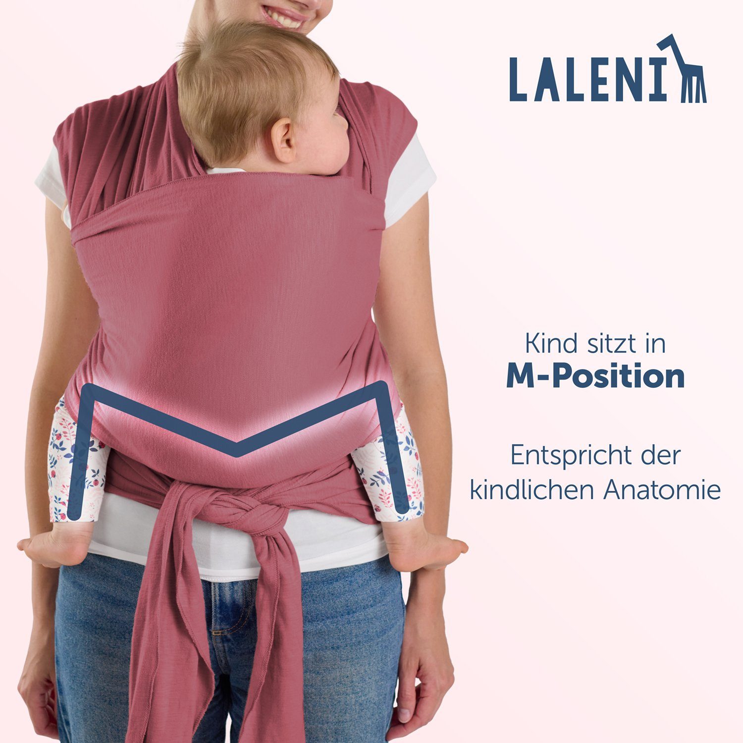 Laleni Tragetuch für Neugeborene bis 15kg - 100% weiche Baumwolle, Babytragetuch aus Baumwolle, OEKO-TEX Zertifiziert, ab Geburt geeignet