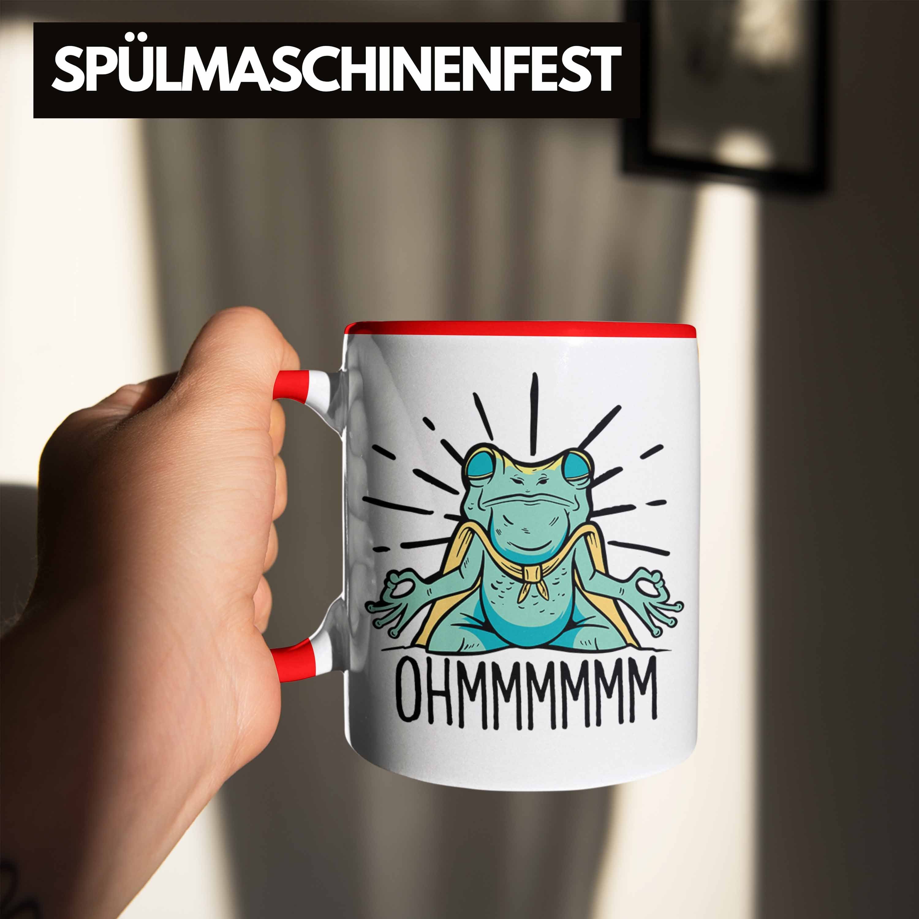 Rot Frosch Mediration Trendation für Geschenk meditationsbegeisterte Tasse Meditiere Tasse