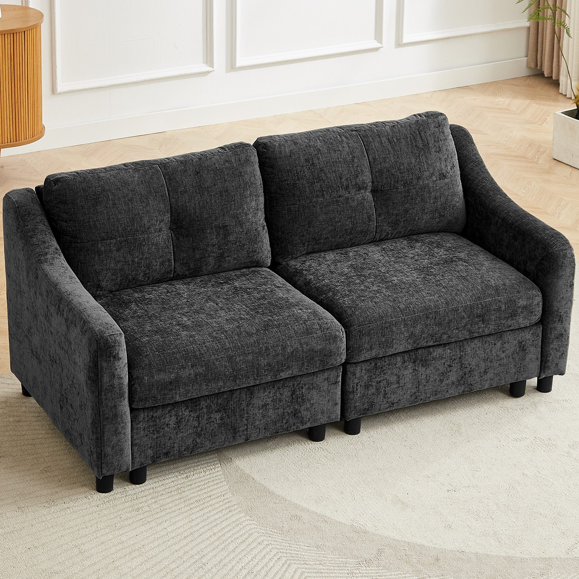 Jiexi Wohnlandschaft Ecksofa Mit Schlaffunktion Kordsofa, L oder U Form Couch