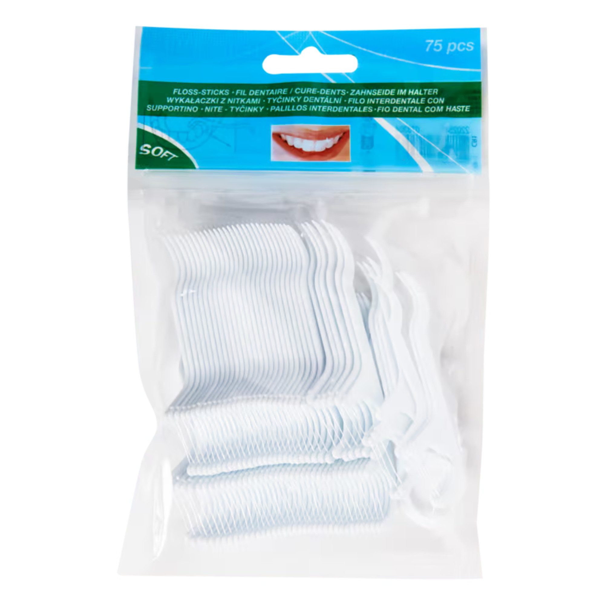 Montegoni Zahnseide Zahnseide-Sticks, (75er Packung Mundpflege gegen Zahnbelag Karie, 75-St), Zahnpflege Zahnstocher,Zahnreinigung von Plaque und Speiseresten