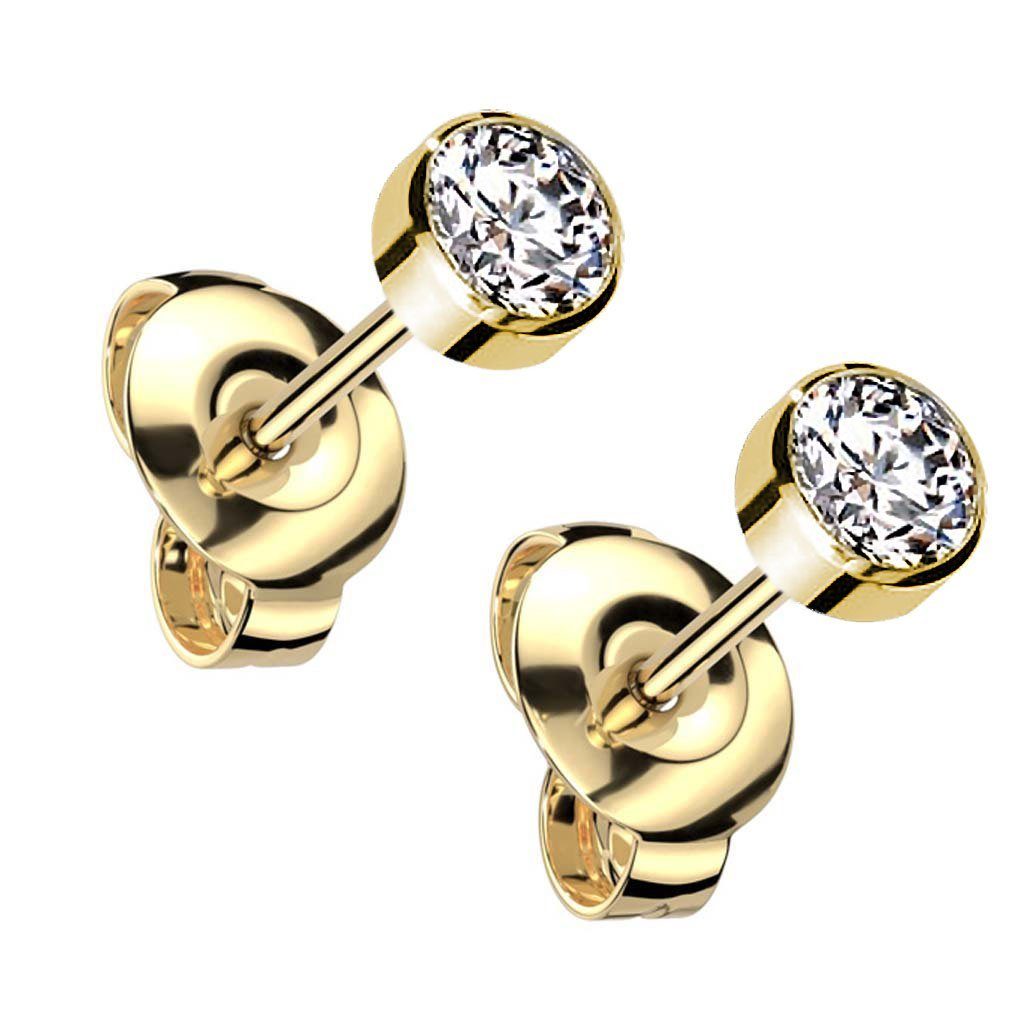 Viva-adorno Damen Ohrstecker Leoparden Muster - Edelstahl Schwarz Leo Z299