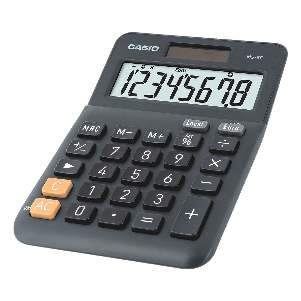 CASIO Taschenrechner MS-8E, mit angewinkeltem Display, 8-stellig