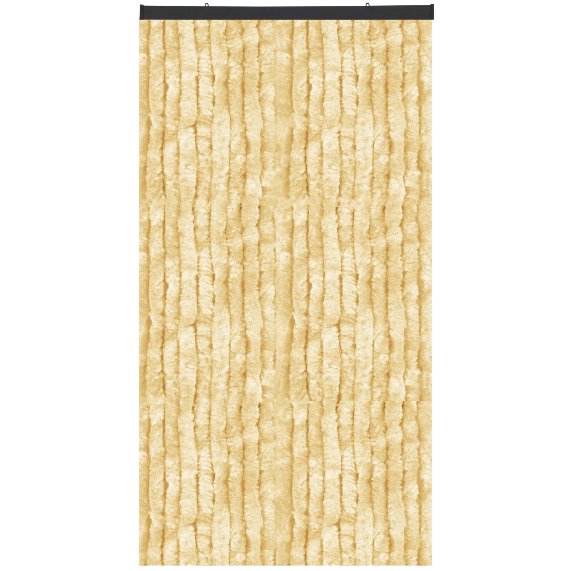 160x185 St), in cm Farben Ösen Arsvita, beige, Unistreifen (1 viele Flauschi, Flauschvorhang Türvorhang