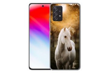 MuchoWow Handyhülle Pferd - Sonne - Herbst - Tiere - Natur, Phone Case, Handyhülle Samsung Galaxy A53, Silikon, Schutzhülle