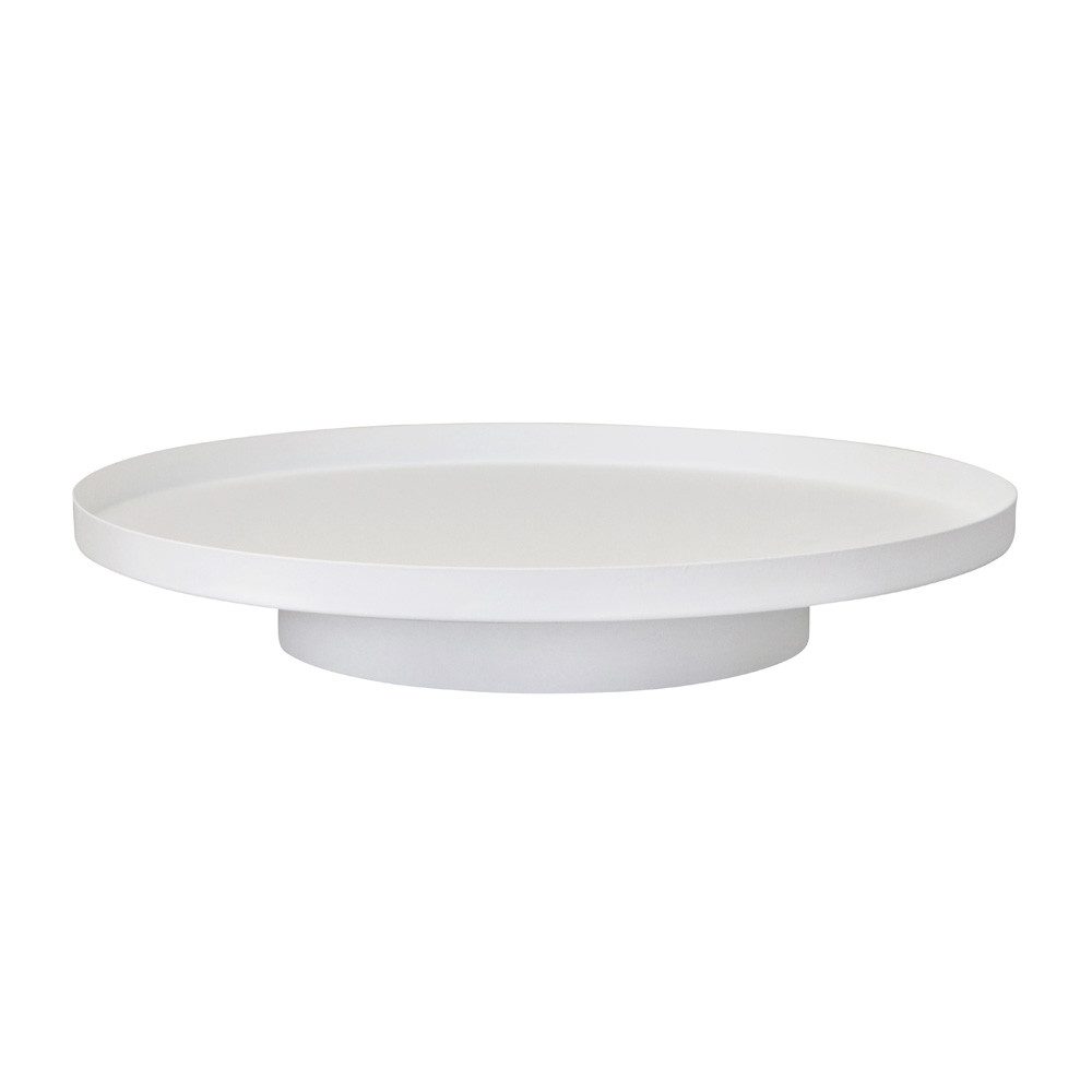 Grafelstein Tablett Dekotablett SCANDI weiß aus Metall D35cm Dekoplateau schlicht Tablett