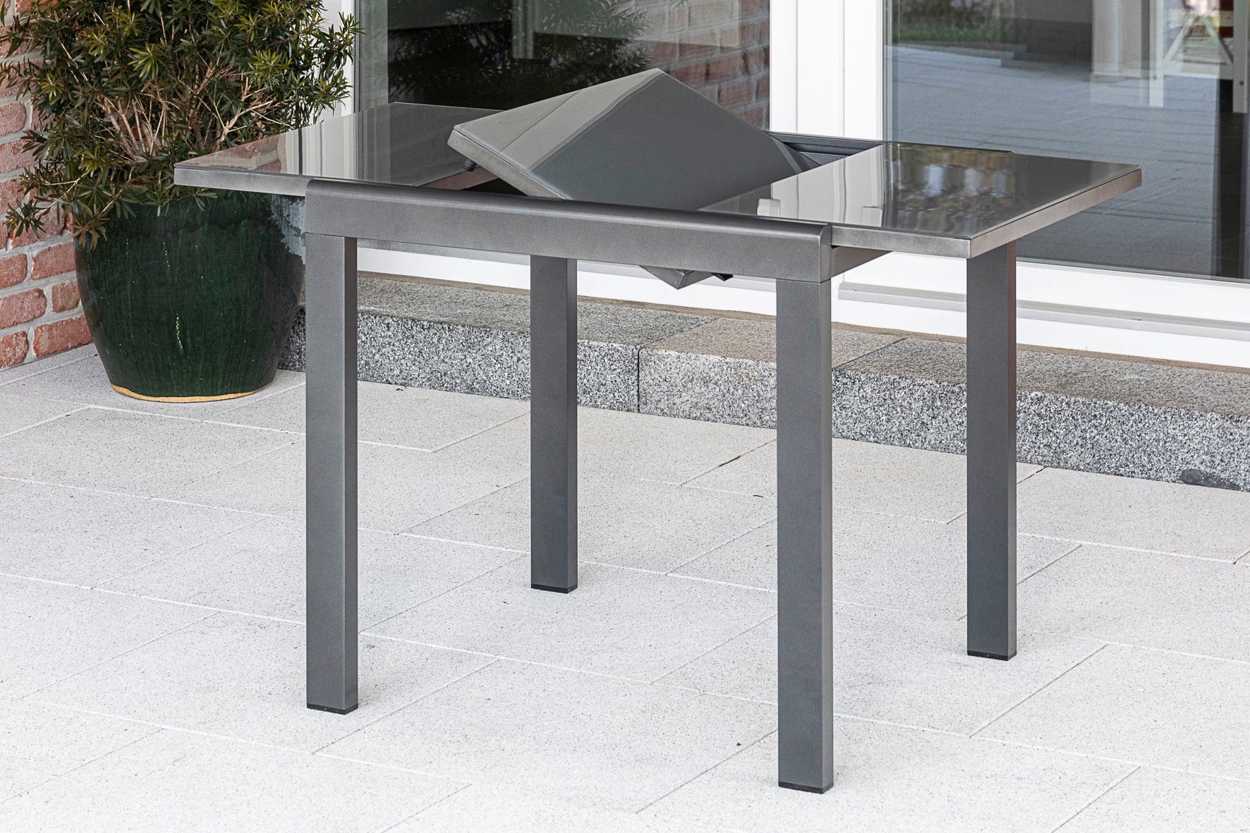 MERXX Gartentisch, 70x120 aus Graphitfarbenes Untergestell hochwertigem cm, Aluminium