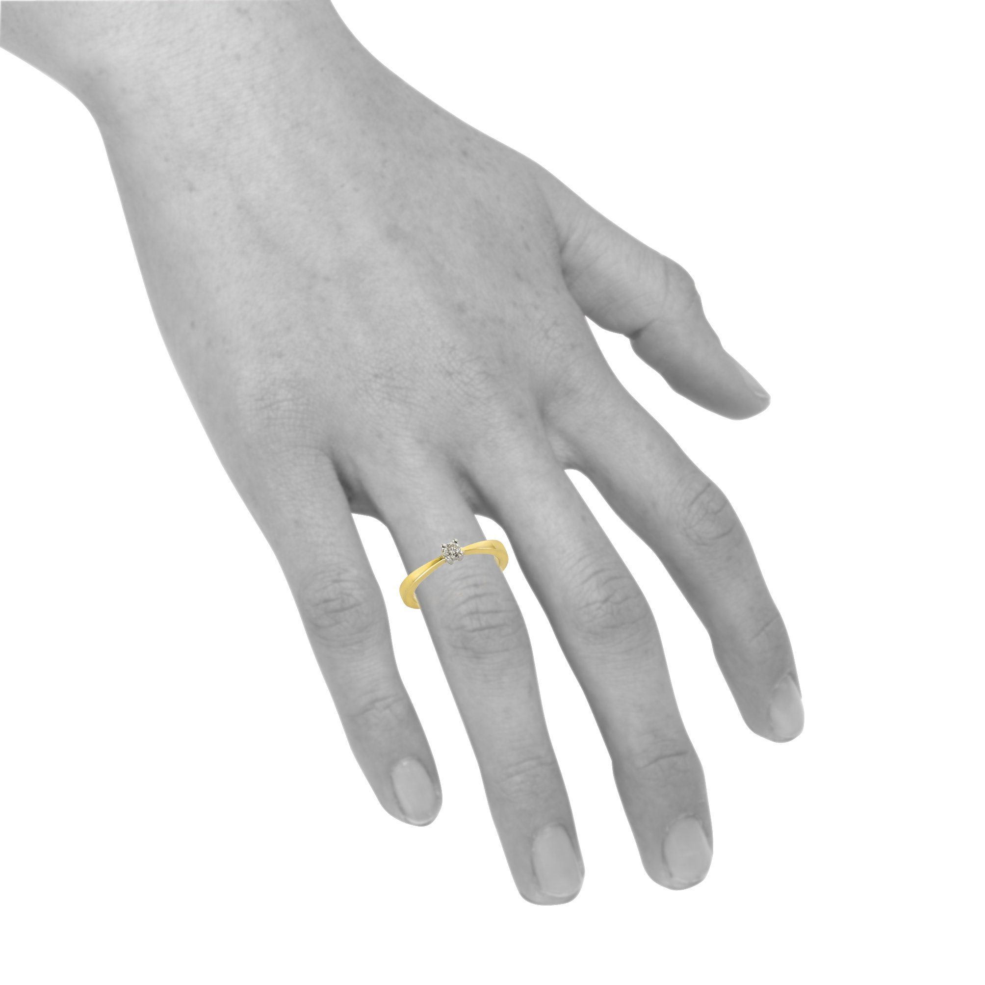 Diamonds by Ellen K. Fingerring 375/- Gold Brillant 0,10ct.