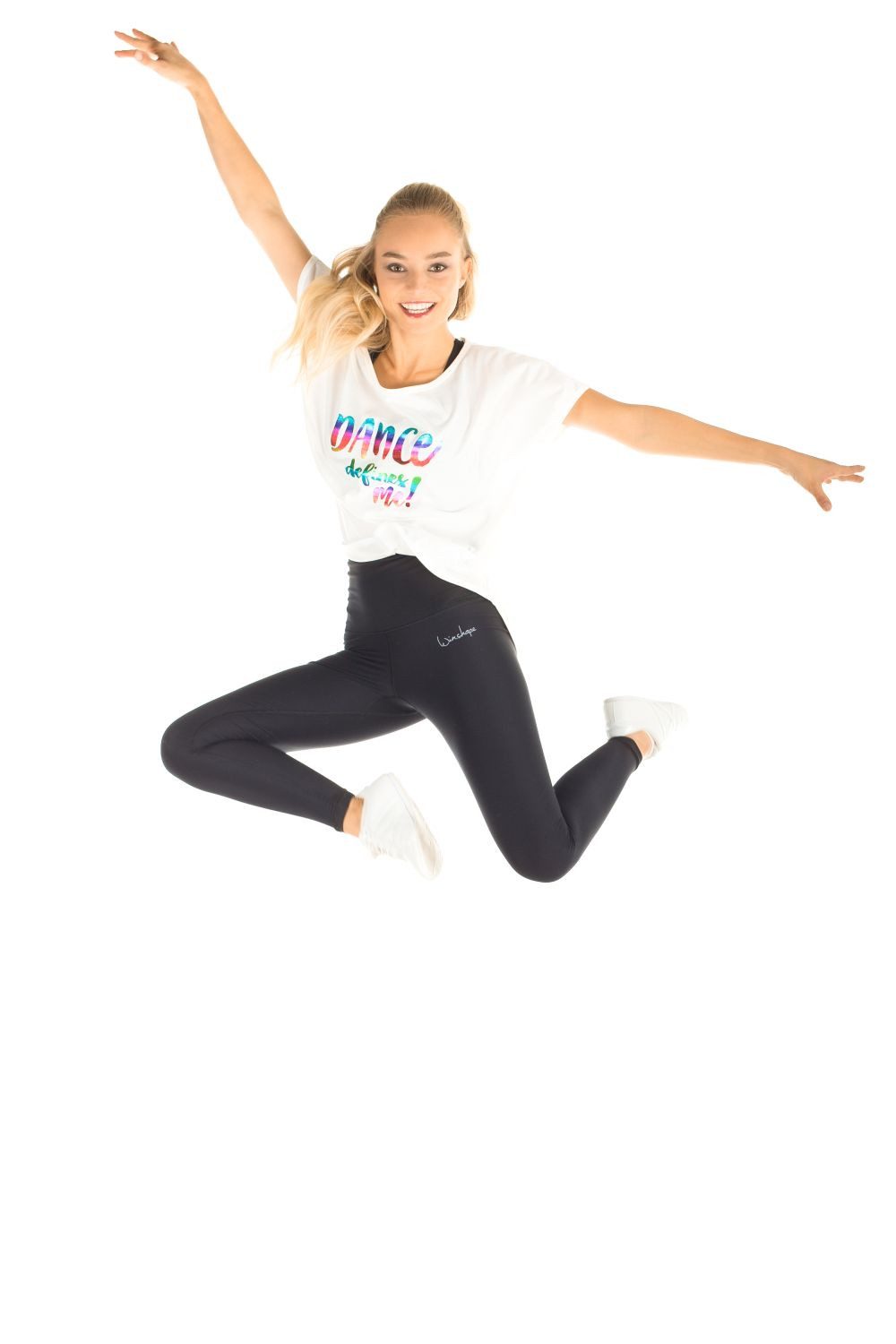 WINSHAPE Damen Longtop mit seitlicher Raffung WTR15, Größe S in Grün – Bild 2 von 5
