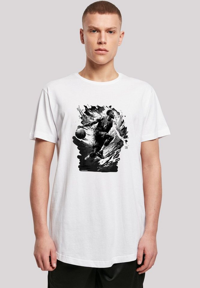 F4NT4STIC T-Shirt Basketball Splash Sport LONG Print, Fällt weit aus, bitte  eine Größe kleiner bestellen