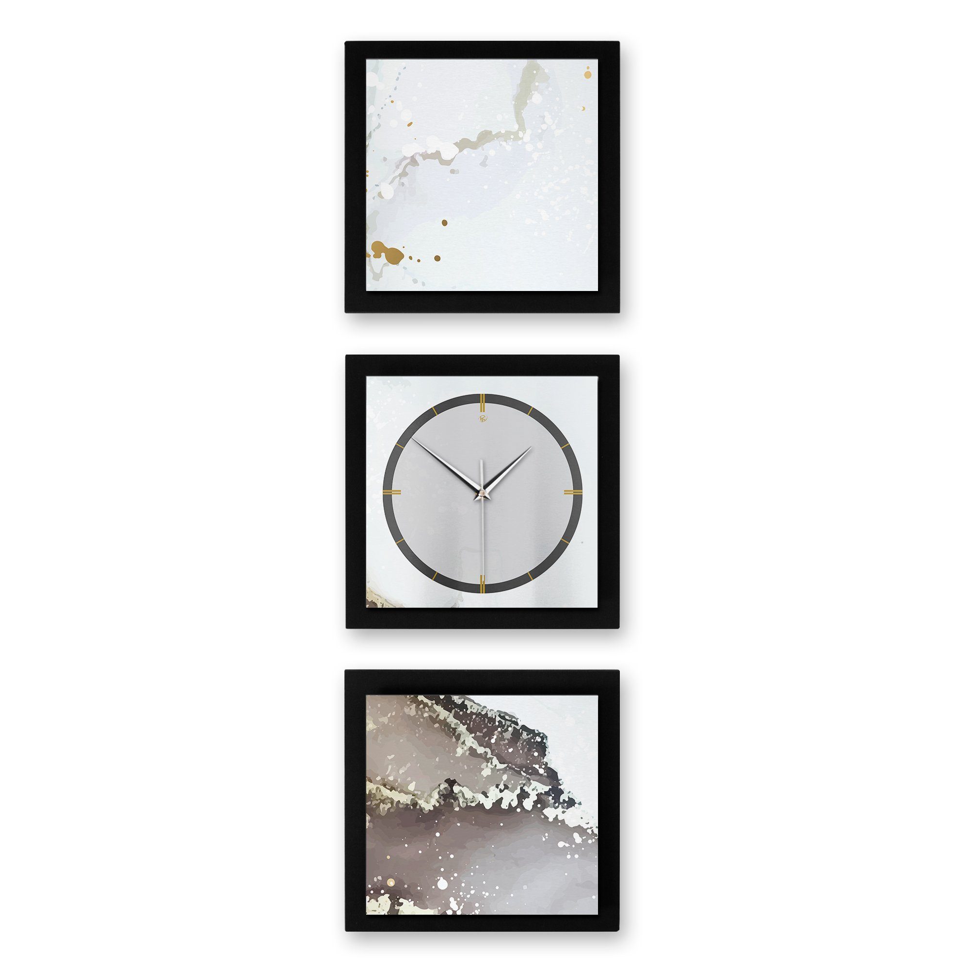 Kreative Feder Wanduhr Abstract Water (ohne Ticken; Funk- oder Quarzuhrwerk; elegant, außergewöhnlich, modern) klein (90x30cm)