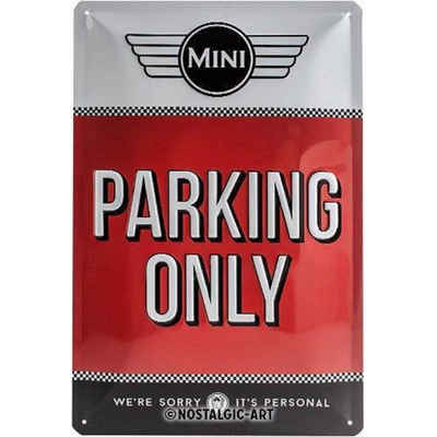 MINI Glattblech Mini Parking Only Blechschild 20x30 cm Label Motivprägung, (1-St)