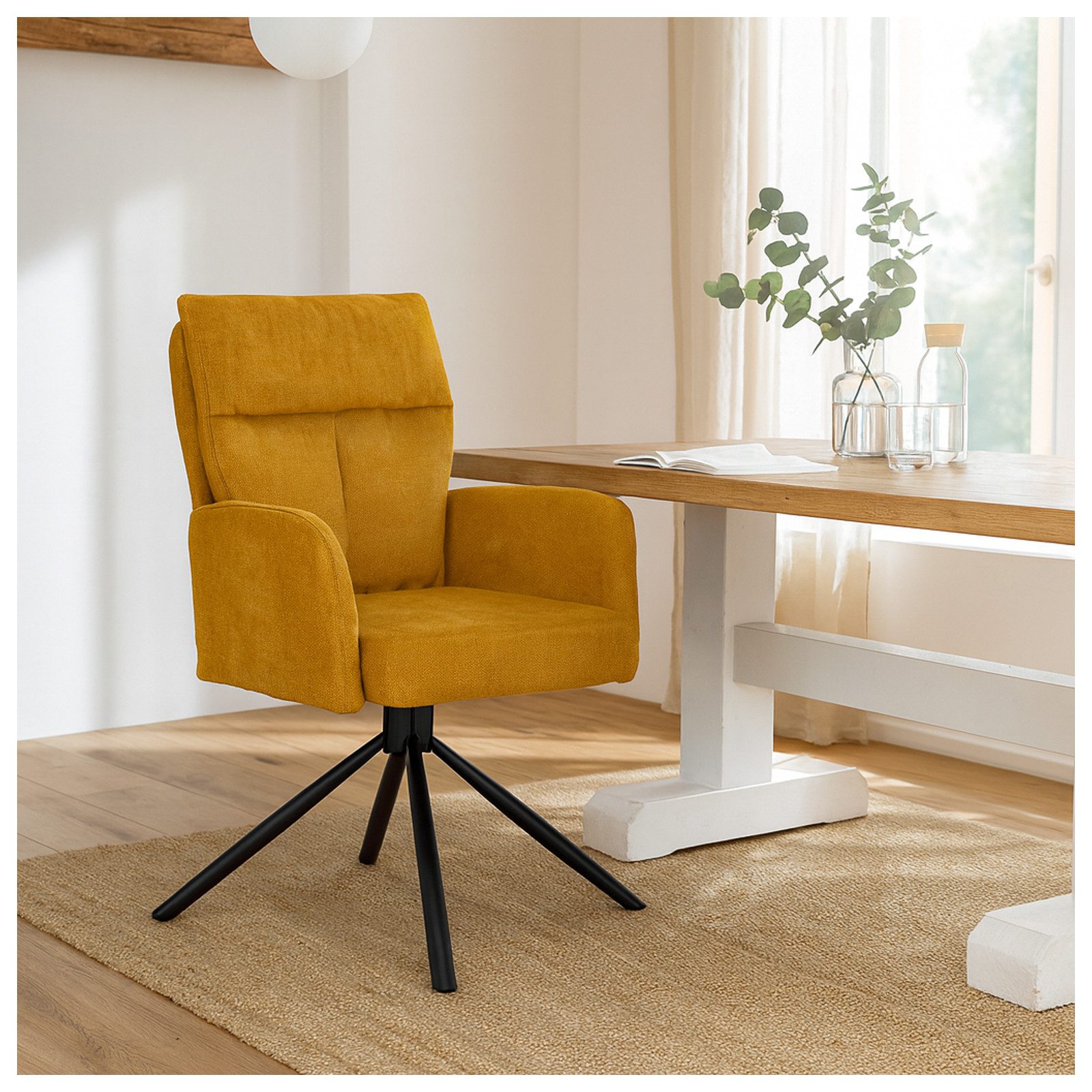 HTI-Living Drehstuhl Drehstuhl Kyra Gelb (Stück, 1 St), Esszimmerstuhl Schr günstig online kaufen